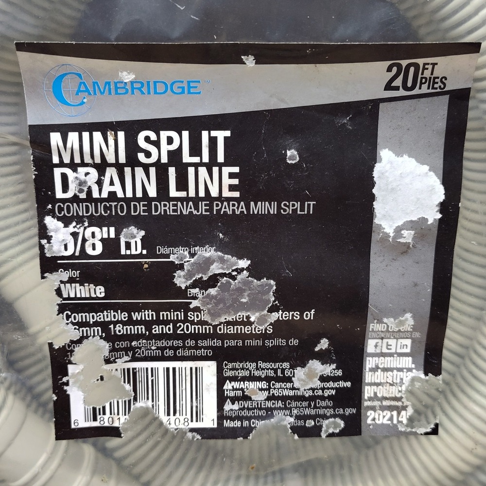 Cambridge 5/8" Mini Split Drain Line 20ft